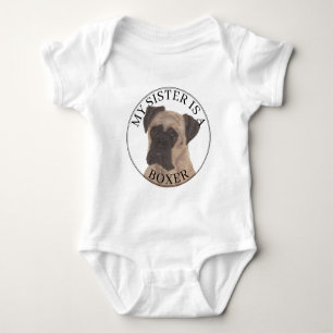 Body Para Bebê Máscara de Corça Boxer Irmã Mais Velha