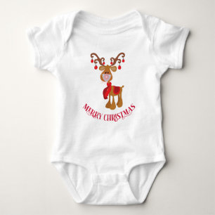 Body Para Bebê Máscara Facial do Renas Rudolph Natal 2020 Fofa