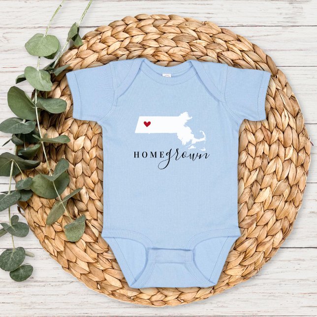 Body Para Bebê Massachusetts Home Grown State Tee (Criador carregado)