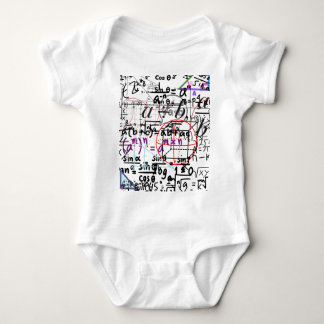 Body Para Bebê Matemática branca de macacão-preto patenteada