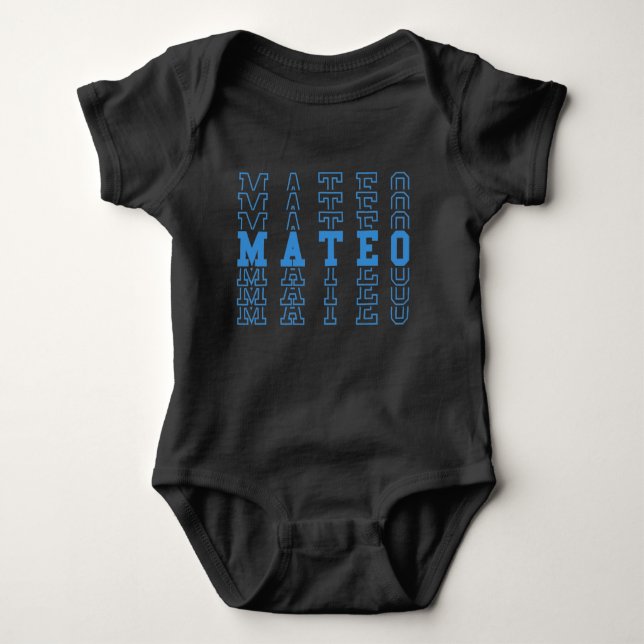 Body Para Bebê Mateo Personalizado Blue Baby Boy (Frente)