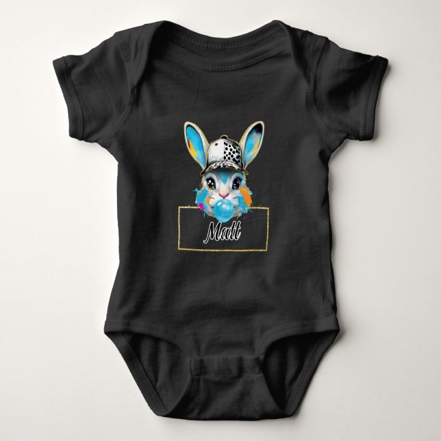 Body Para Bebê Matt Bubble Easter Bunny (Frente)