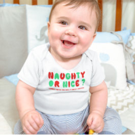 Body Para Bebê Mau ou Bonzinho Festa de Férias Divertida Natal