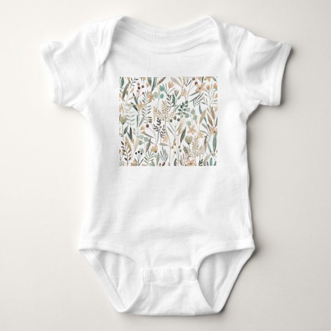 Body Para Bebê Meadow Wildflower: Watercolor Charm. (Frente)