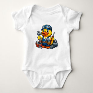 Body Para Bebê Mecânico Pato de Borracha