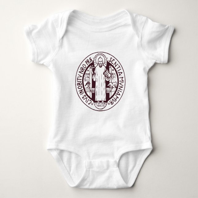 Body Para Bebê Medalha santo Benedict (Frente)