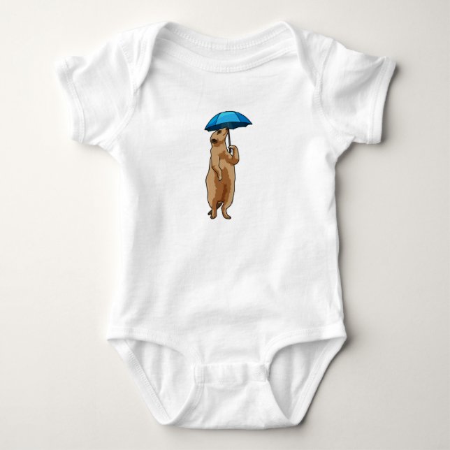 Body Para Bebê Meerkat com guarda-chuva (Frente)