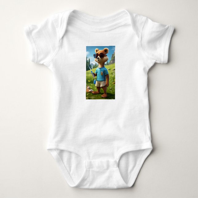 Body Para Bebê Meerkat Sunbathers: Encontre Seu Tee Perfeito!" (Frente)