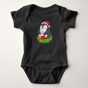 Body Para Bebê Meias de Natal de Pinguim