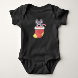 Body Para Bebê Meias de Natal do Rato