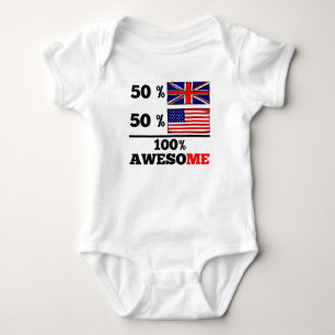 Body Para Bebê Meio americano parcialmente britânico