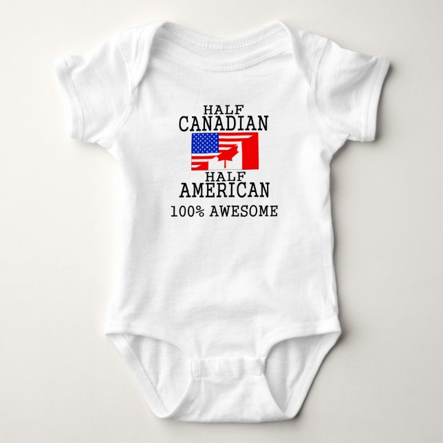 Body Para Bebê Meio americano parcialmente canadense (Frente)