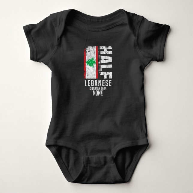 Body Para Bebê Meio Libanês É Melhor Que Nenhum Libanês Engraçado (Frente)
