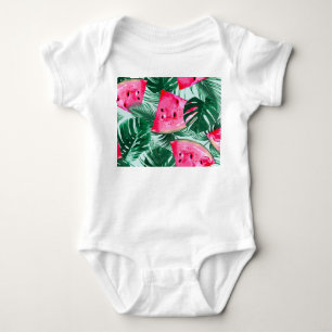 Body Para Bebê Melancias, palmeiras: tropicais sem costura