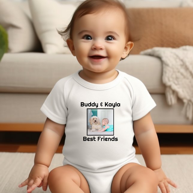 Body Para Bebê Melhor Amigo do Bebê Personalizado (Celebrate baby's friendship with this personalized baby bodysuit.)