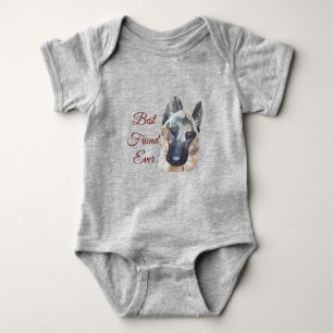 Body Para Bebê Melhor German shepherd Realista Negro Tan