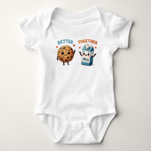 Body Para Bebê "Melhor Juntos" Biscoito e Leite