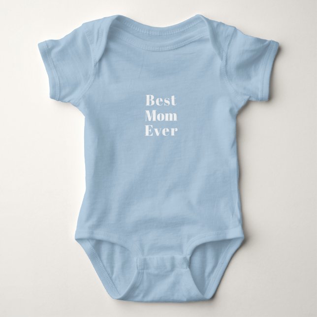 Body Para Bebê Melhor Mãe de Todos os Tempos texto moderno branco (Frente)