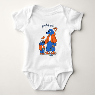 Body Para Bebê Melhores Amigos: Duo Pai e Filho Blue Dog (Laranja