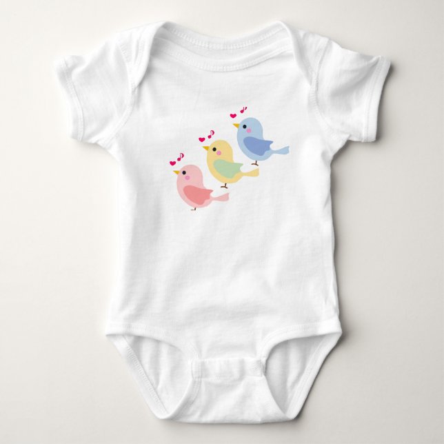 Body Para Bebê Melody in Flight - Songbird Silhouette Design (Frente)