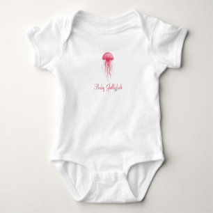Body Para Bebê Menina Água-Marinha Rosa Moderno Aquarela