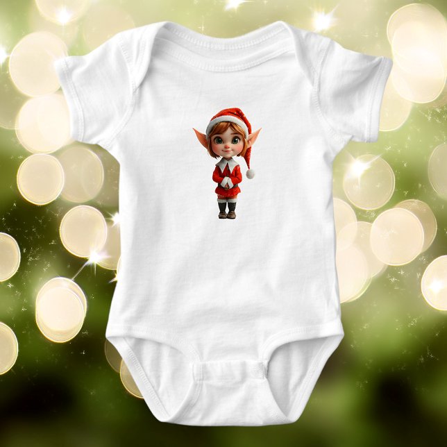 Body Para Bebê Menina Animada Conjuntinho de Natal de Bebê Elfo (Criador carregado)