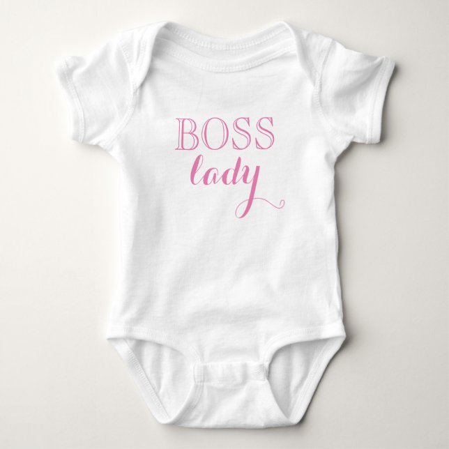 Body Para Bebê Menina-chefe rosa elegante (Frente)