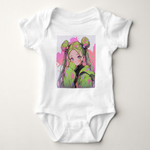 Body Para Bebê Menina de animação do Kawaii Pastel Splatter