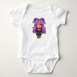 Body Para Bebê Menina de cabelo roxo 