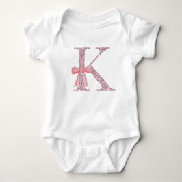 Body Para Bebê Menina inicial personalizada "K"