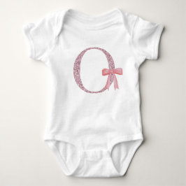 Body Para Bebê Menina inicial personalizada "O"