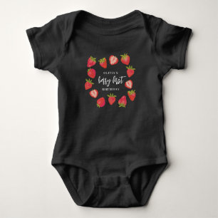 Body Para Bebê Menina Morango Primeiro Verão Morango 1º Aniversár