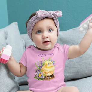 Body Para Bebê Menina Pintinho