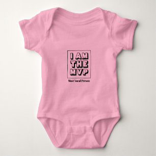 Body Para Bebê Menina rosa personalizada com nomes MVP vocais