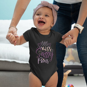 Body Para Bebê Menina Sassy Pants Purple Typografia Girl