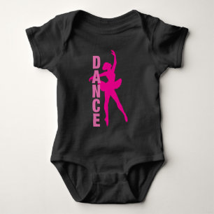 Body Para Bebê Meninas Dança de Ballet Rosa Quente