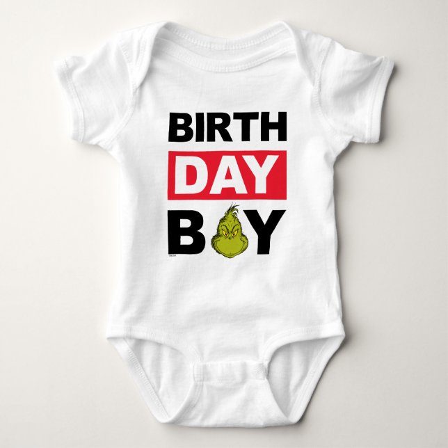 Body Para Bebê Menino aniversariante Floco de Neve Grinch (Frente)