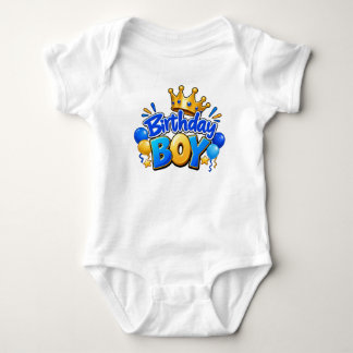 Body Para Bebê Menino de Aniversário Azul