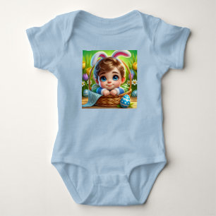 Body Para Bebê MENINO DE PÁSCOA Orelhas de Coelho ~