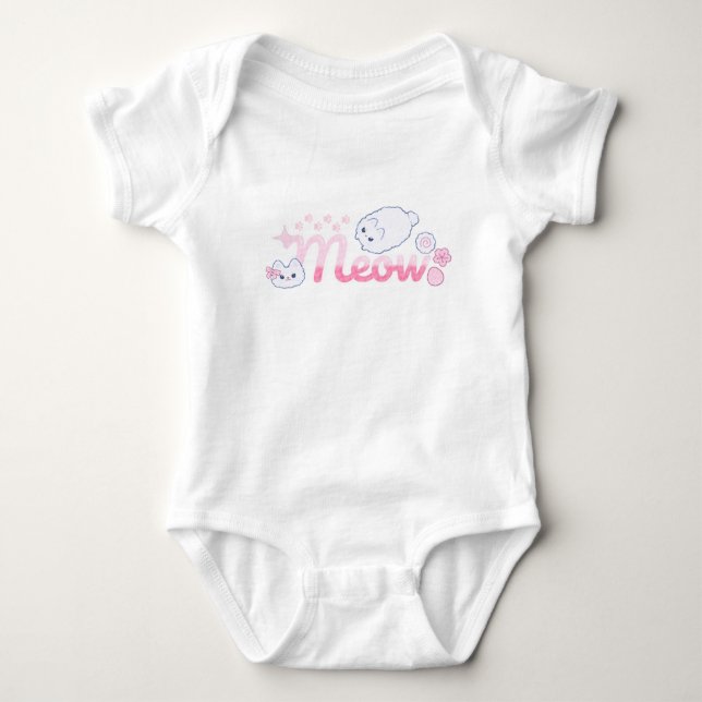 Body Para Bebê Meowpink (Frente)