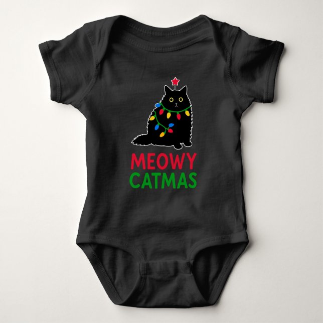 Body Para Bebê Meowy Catmas (Frente)