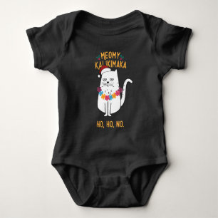 Body Para Bebê Meowy Kalikimaka - Feliz Natal para Gatos