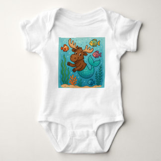Body Para Bebê Mer-Moose Mágica - Whimsical Undersea Tee for Kids