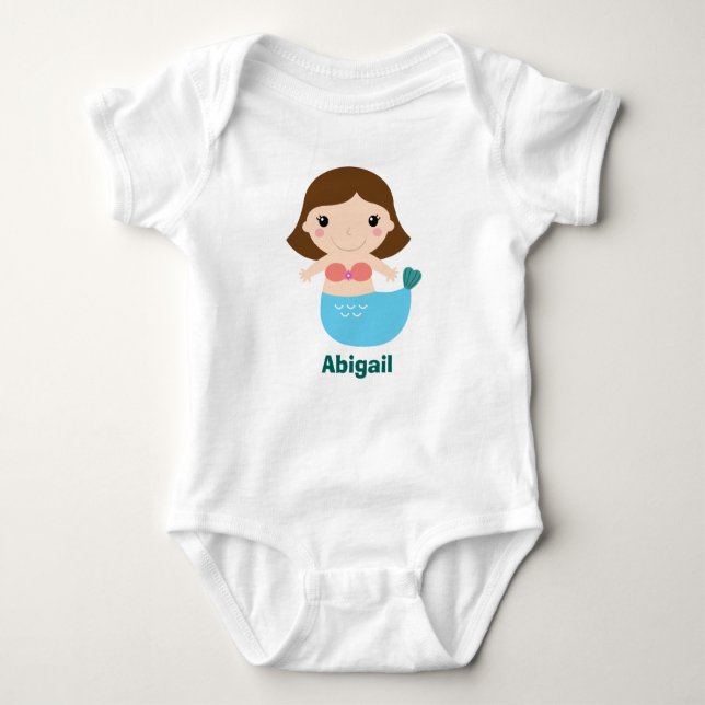 Body Para Bebê Mermaid Baby Creeper Personalizado (Frente)