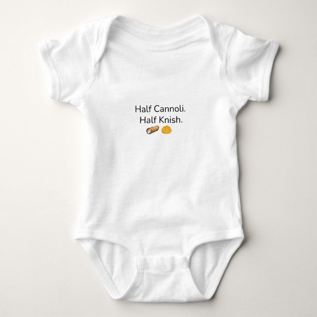Body Para Bebê Metade Cannoli. Metade body de bebê Knish (Frente)