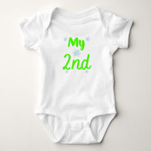 Body Para Bebê Meu 2º Aniversário de Dois Anos Verde Brilhante