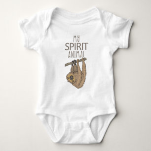 Body Para Bebê Meu animal do espírito é uma preguiça