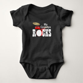 Body Para Bebê "Meu avô Rocks!" com roupa de bebê do Drum Set