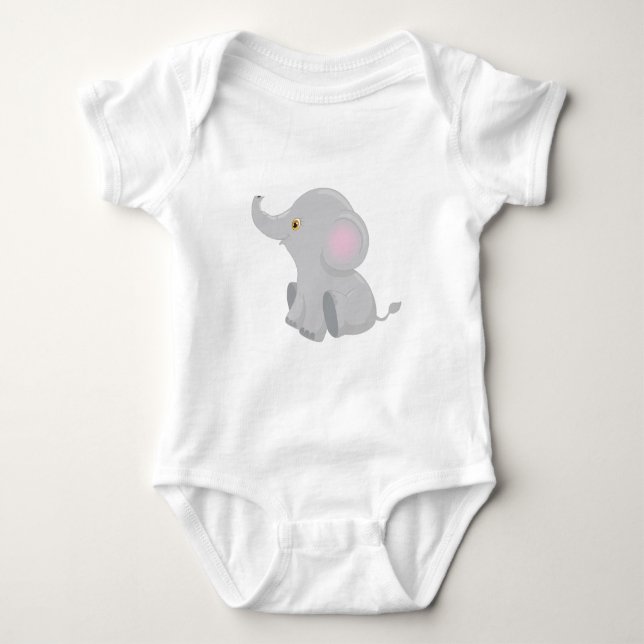 Body Para Bebê Meu Bebê Elefante (Frente)