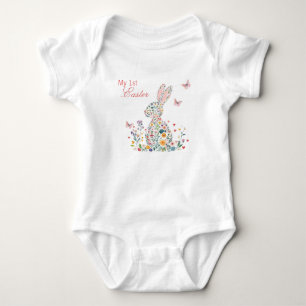Body Para Bebê Meu coelho da Páscoa Floral de Páscoa de 1rua